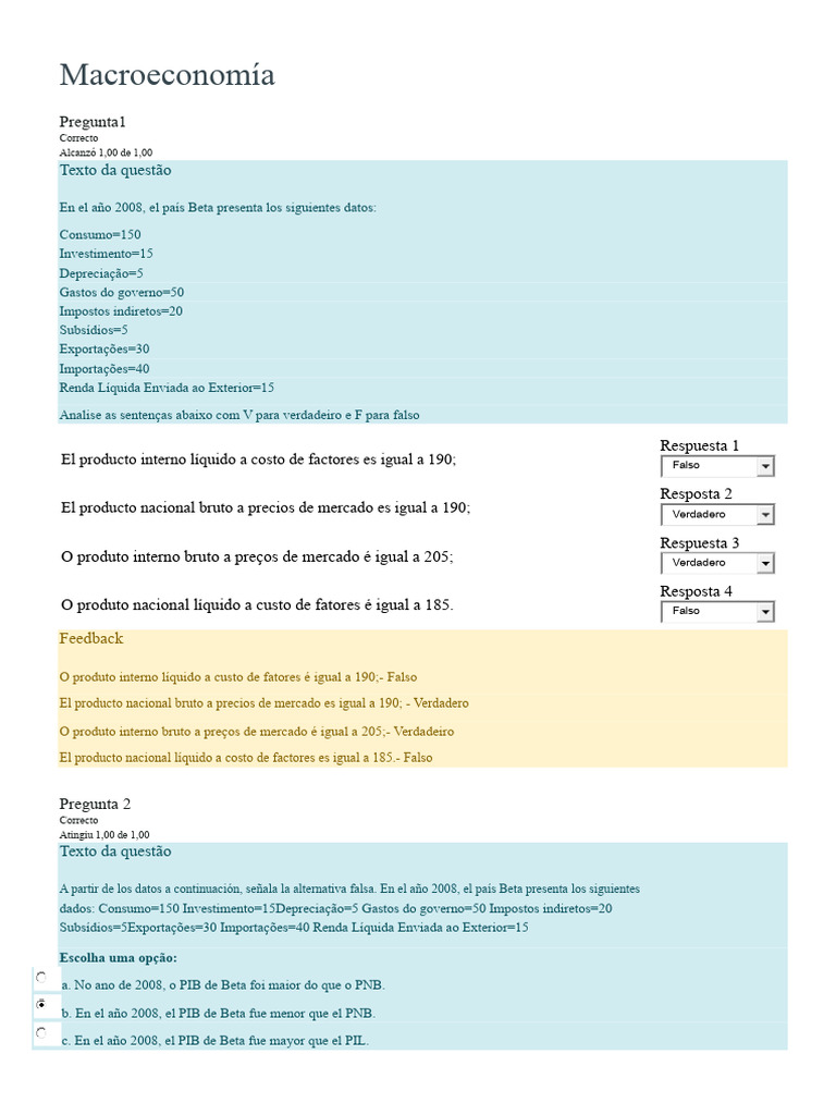 Macroeconomía - Actividad 1 | PDF | Producto Interno Bruto | Inversiones