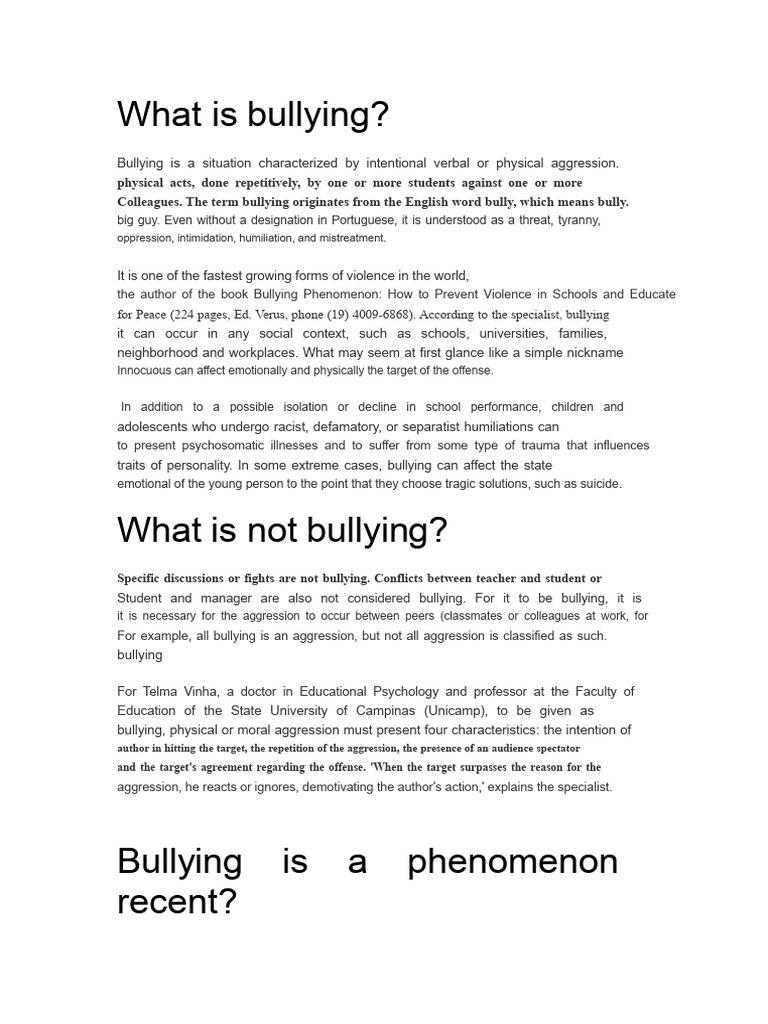 Bullying and Its Consequences | PDF | Bullying | Cyberbullying