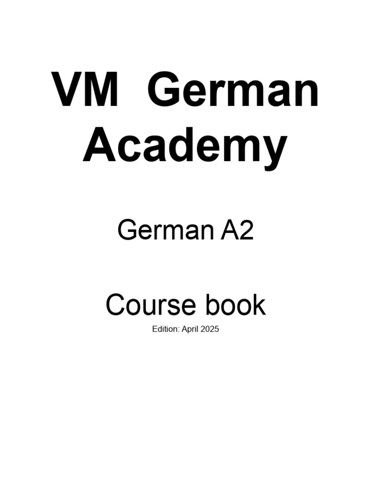 German A2 Course Book Overview | PDF | Grammatical Tense | Syntactic ...