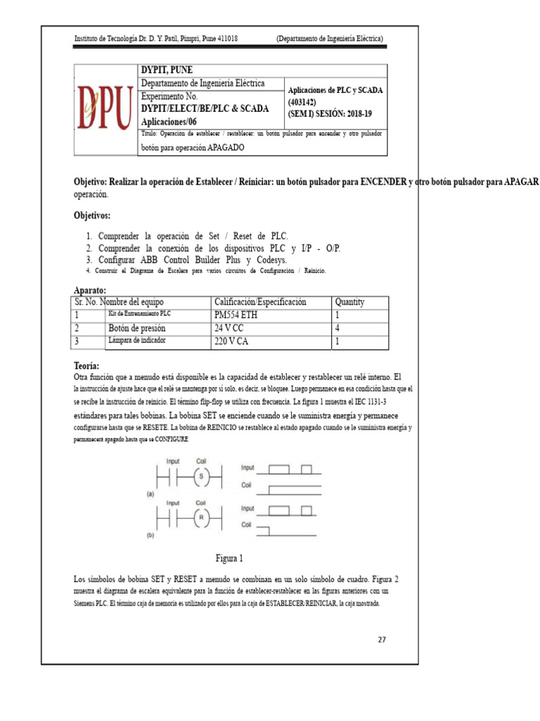 Aplicaciones de Set/Reset en PLC y SCADA | PDF | Controlador lógico ...