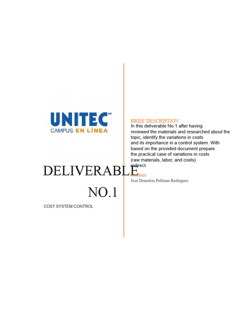 Deliverable Control Cost Systems | PDF | Valuation (Finance)