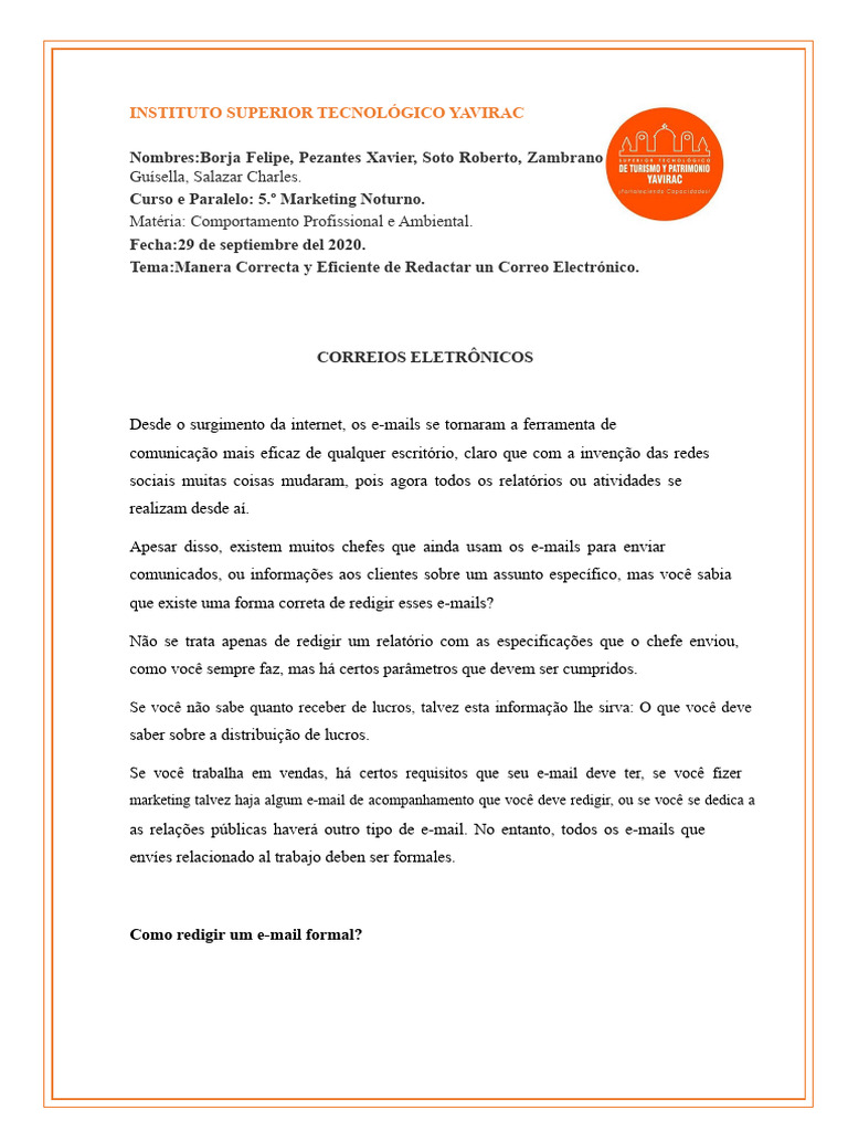 Como Redigir E-mails Profissionais Eficientes | PDF | Marketing