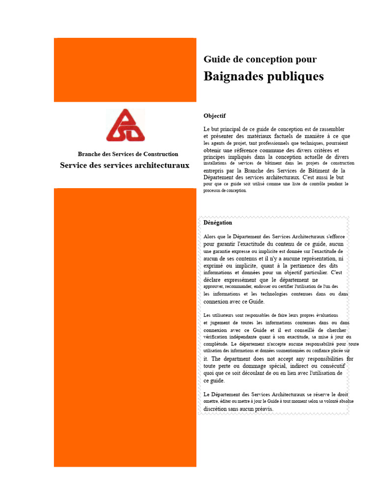 Guide de conception pour piscines publiques | PDF | Piscine | Ozone