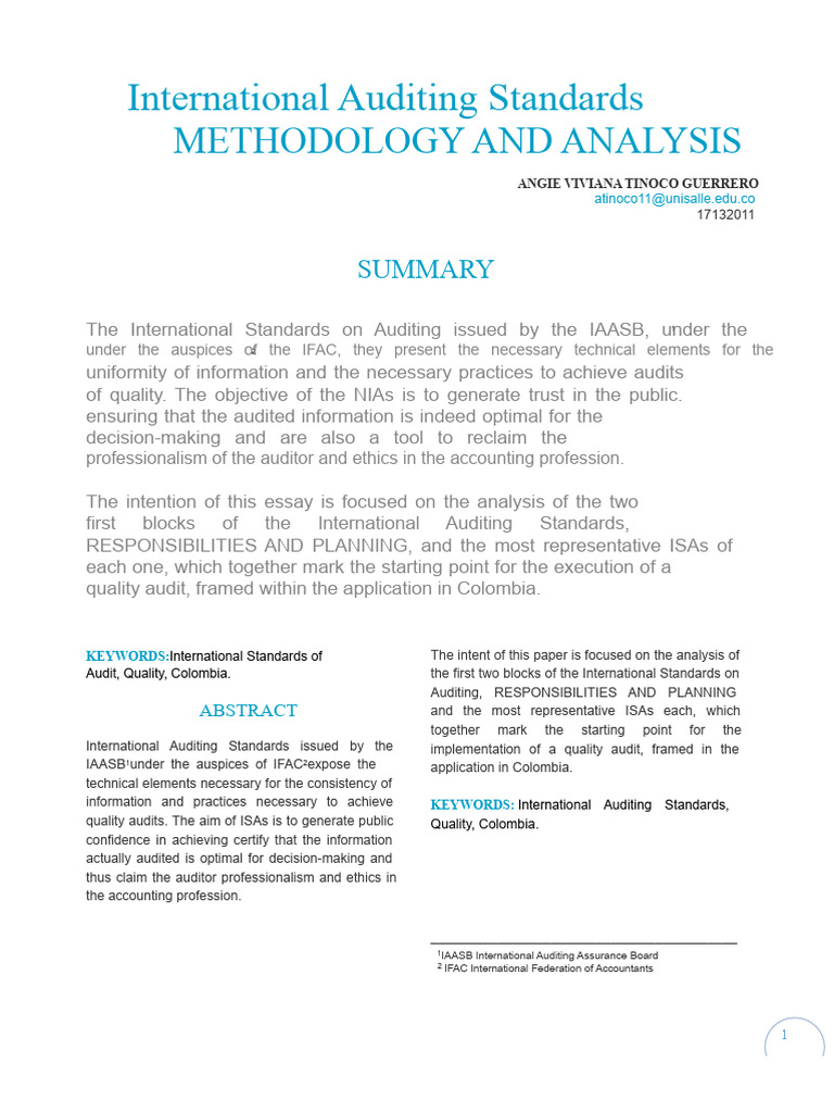 Analysis of International Auditing Standards | PDF | Audit | Accounting