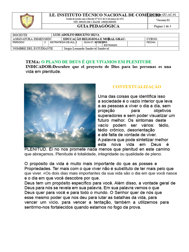 Plenitude: O Plano de Deus para a Vida | PDF | Deus