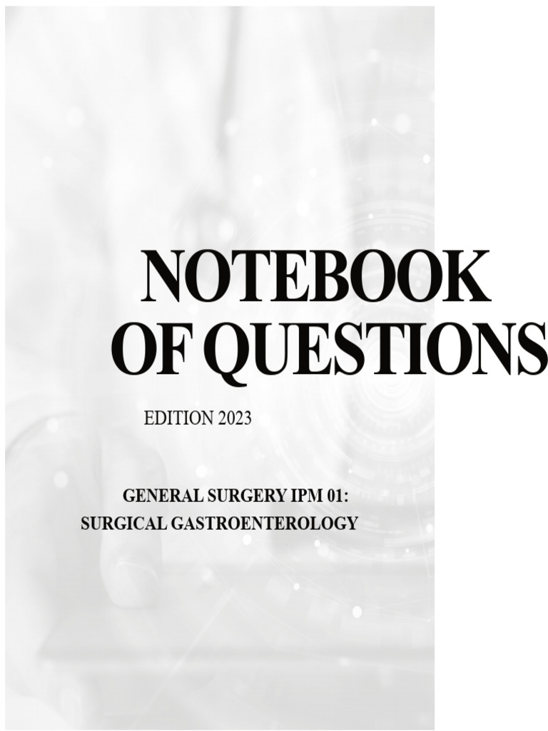 Question Booklet - General Surgery IPM 01 - Surgical Gastroenterology ...