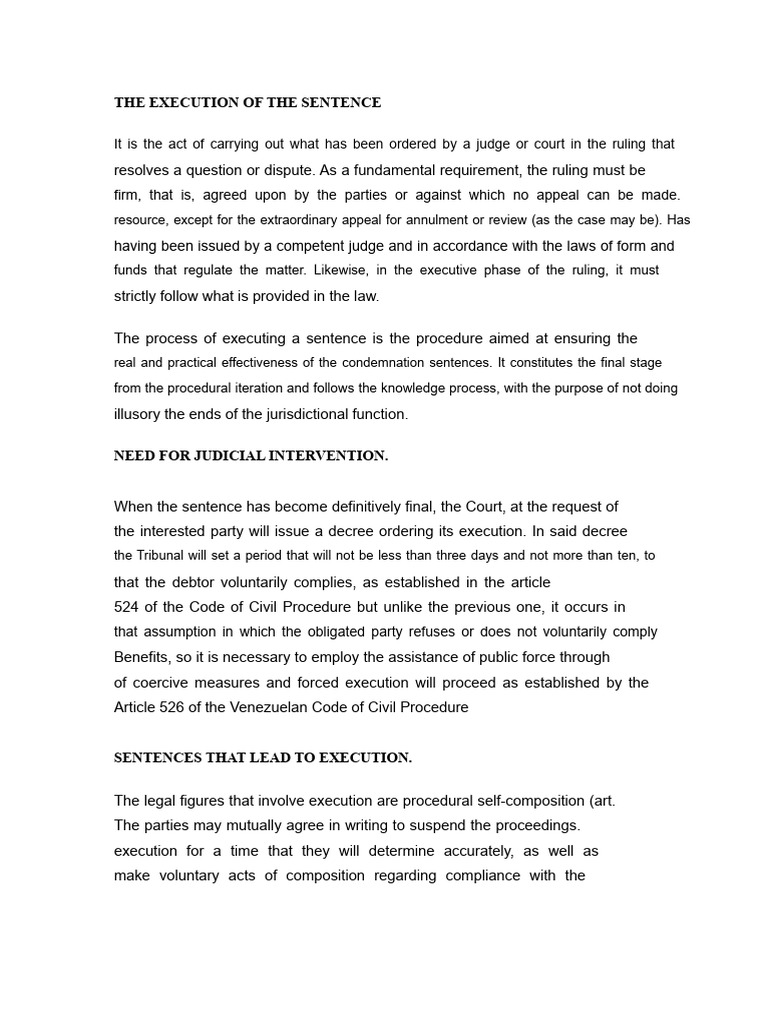 Understanding Sentence Execution Process | PDF | Auction | Judgment (Law)