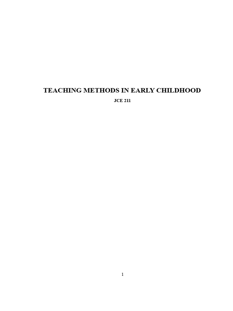 Teaching Methods in Early Childhood | PDF