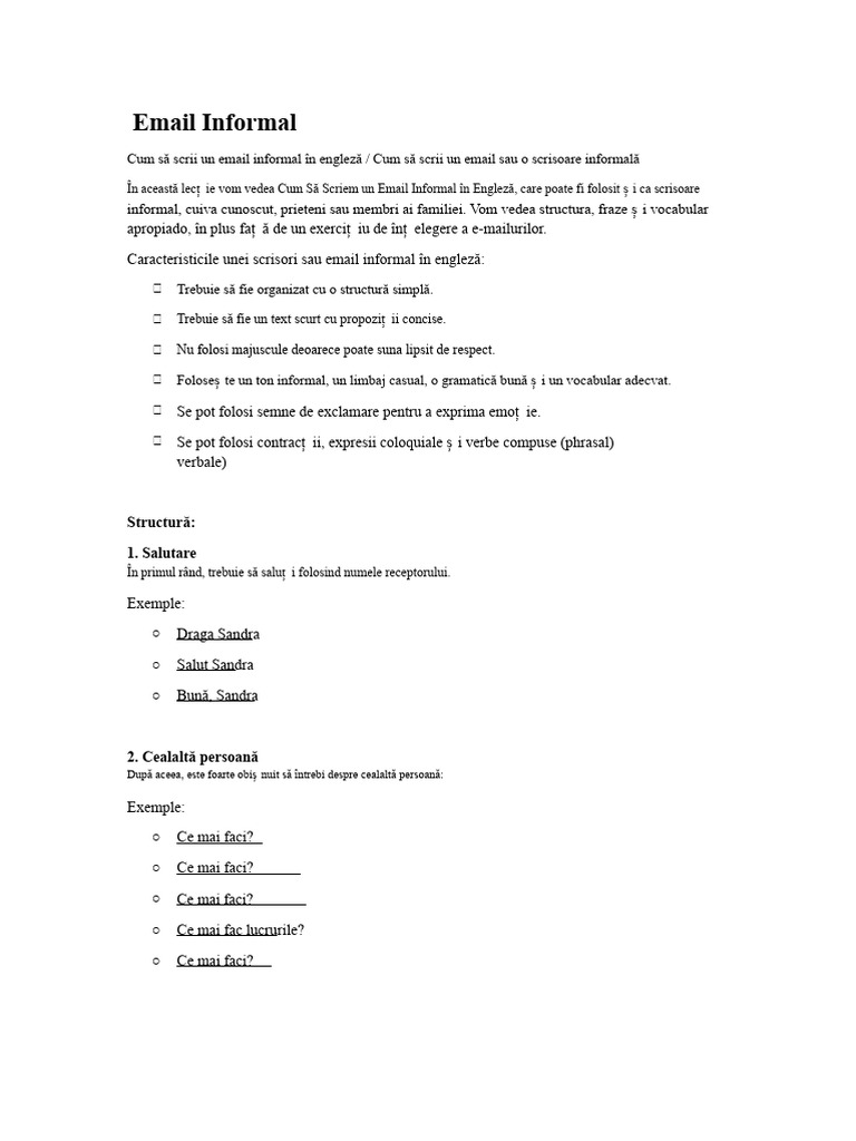 Email Informal-Formal | PDF