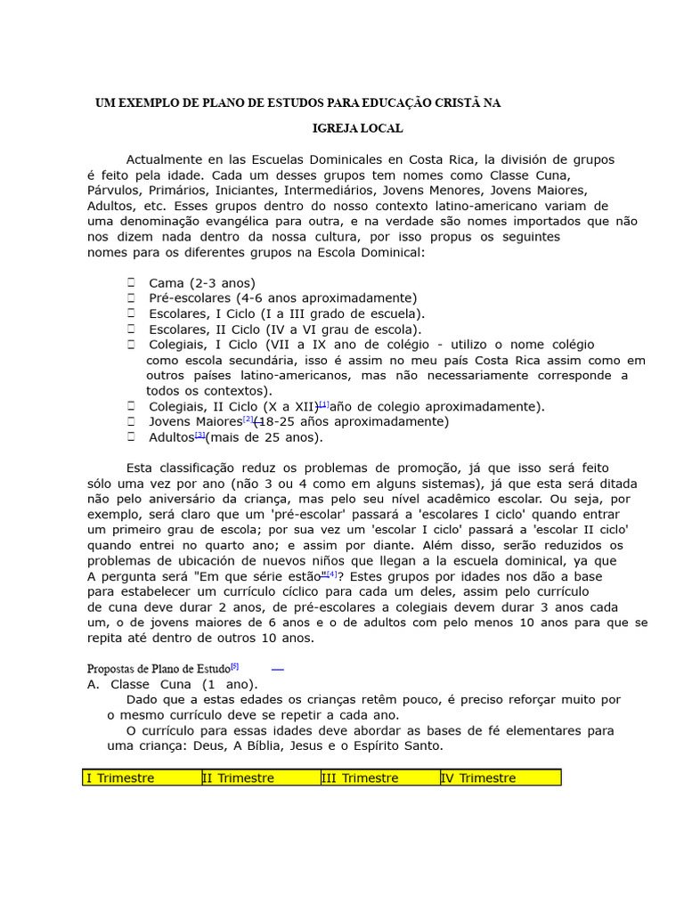 Plano de Estudos para Educação Cristã | PDF | Bíblia | Jesus