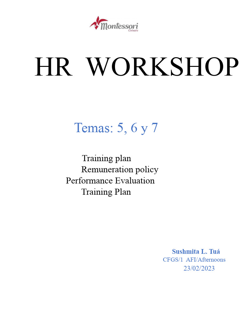 HR Workshop: Training & Evaluation Guide | PDF | Performance Appraisal ...