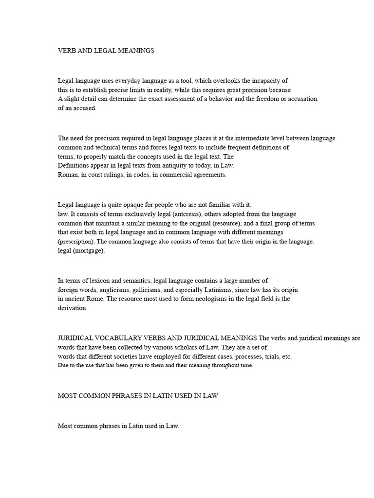 Legal Language and Juridical Vocabulary | PDF | Justice | Crime & Violence