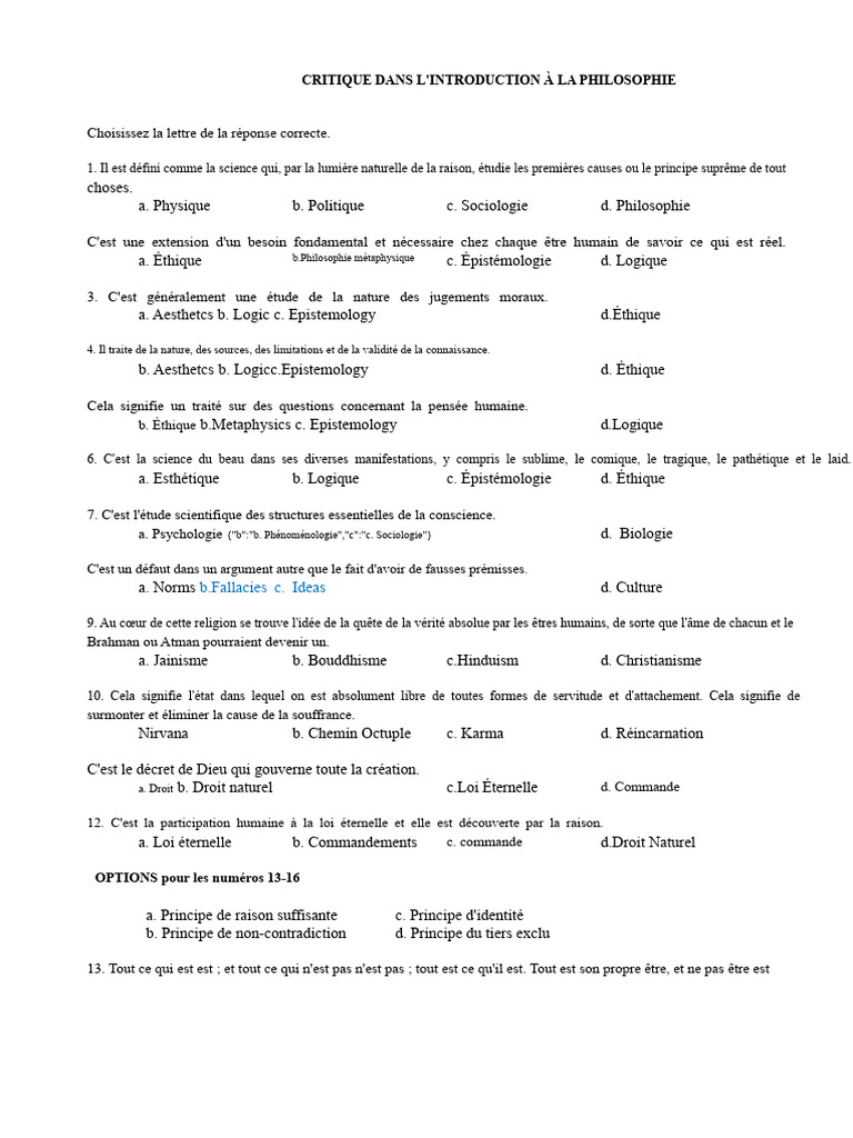 Questions de philosophie et de logique | PDF | Socrate | Platon
