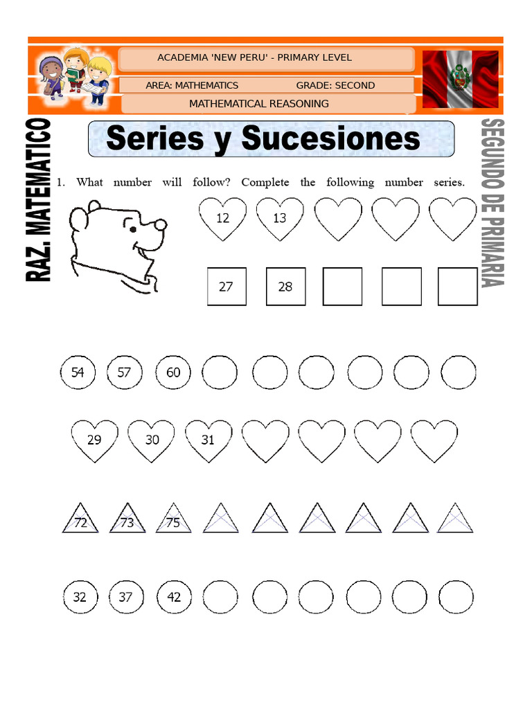 Sheet N°01 - Series and Sequences - Second Grade of Primary School | PDF