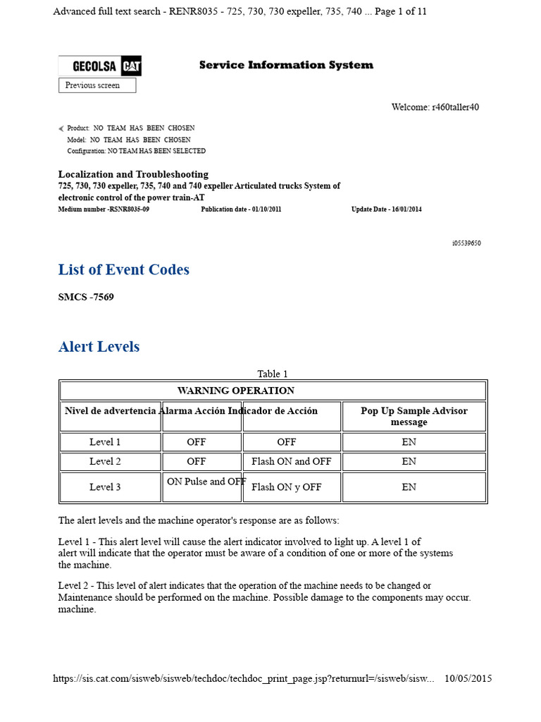 Event Codes for Articulated Trucks | PDF | Clutch | Mechanical Engineering