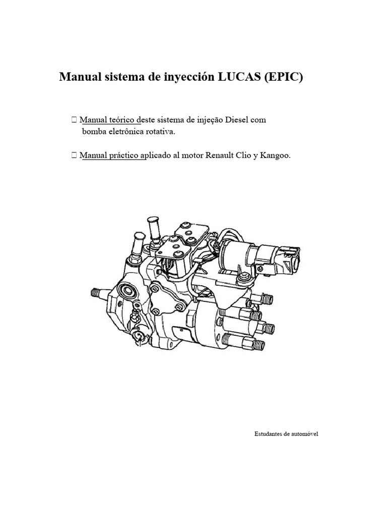 Manual do Sistema de Injeção LUCAS EPIC | PDF | Válvula | Bomba
