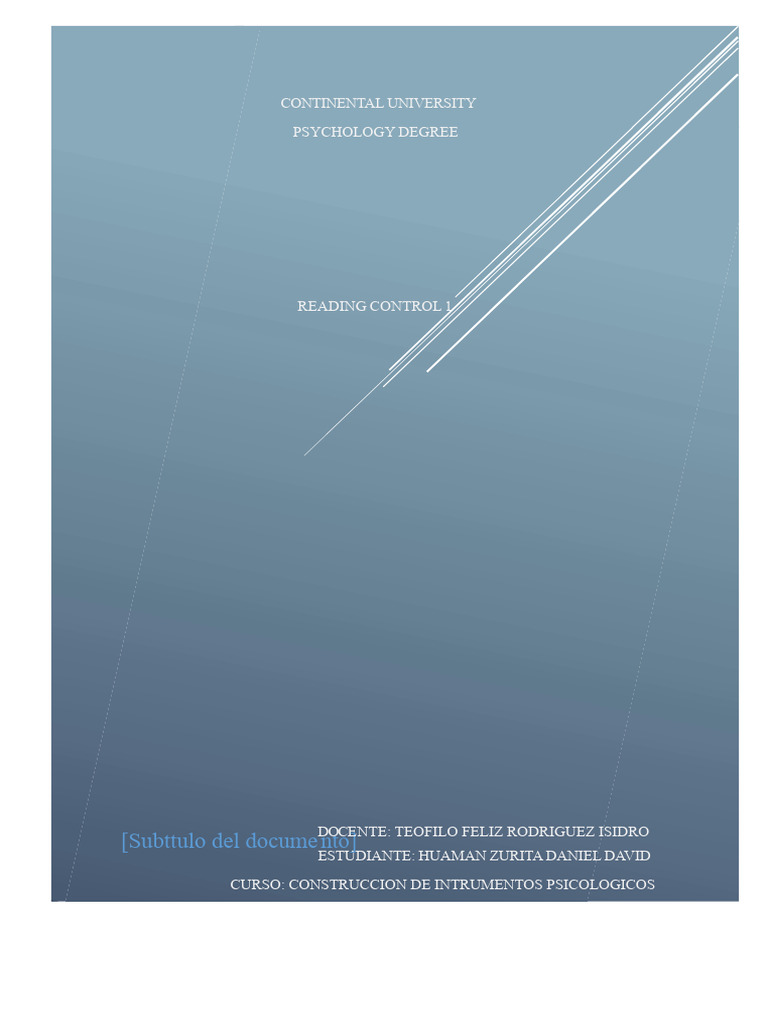 Academic Product 1 Construction of Psychological Instruments | PDF ...