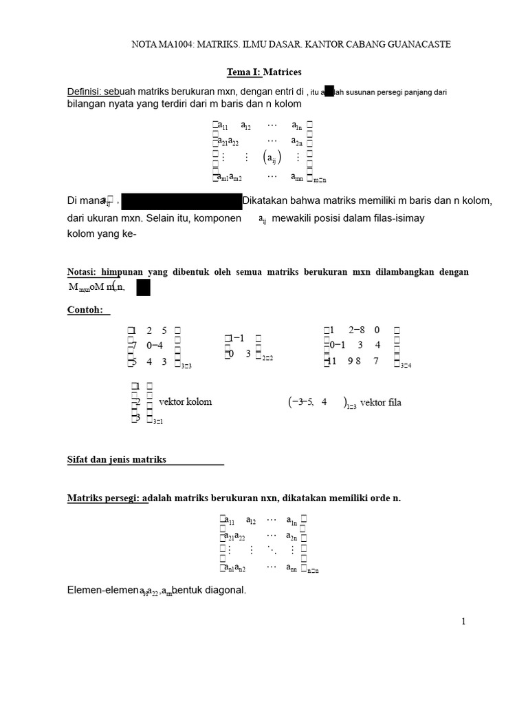 AL1 - Matriks-Aljabar Linier | PDF