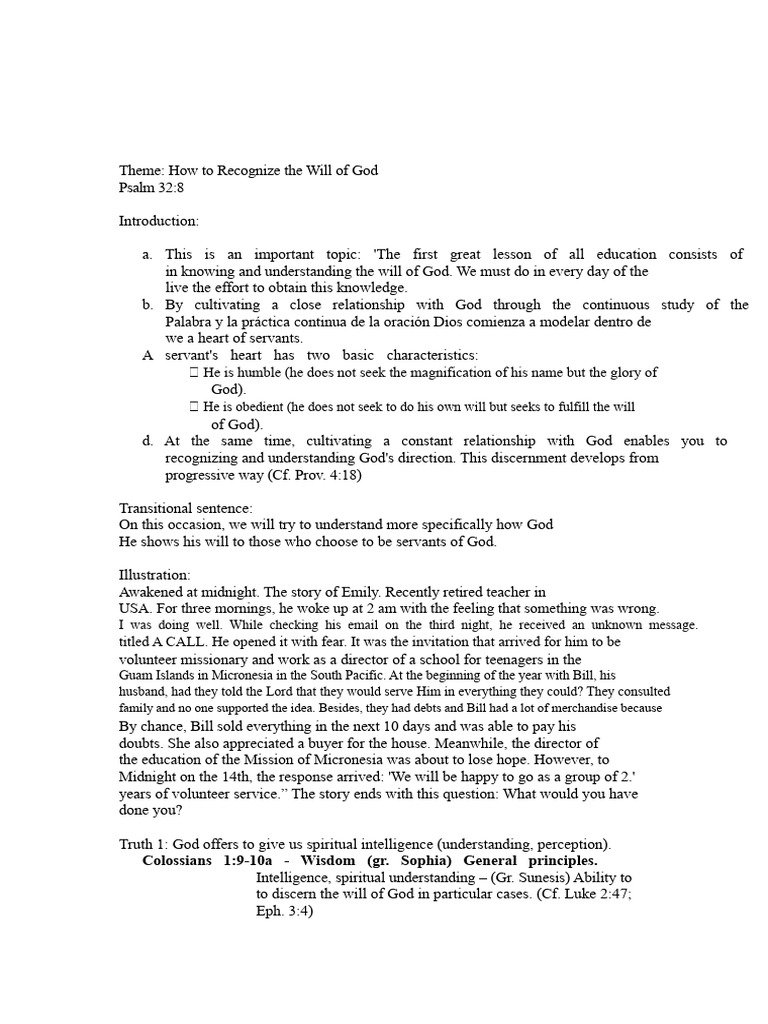 How To Recognize The Will of God | PDF | God | Bible