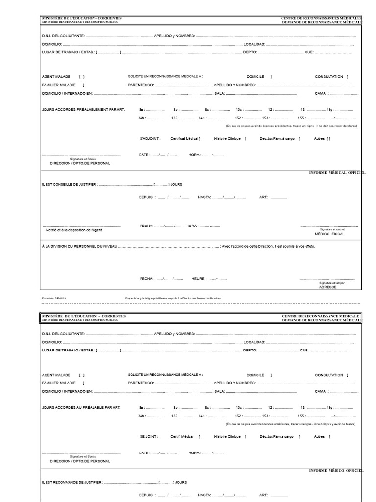 Demande de Reconnaissance Médicale | PDF | Médecine | Soins de santé
