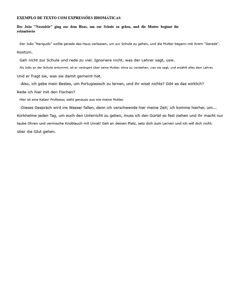 Beispieltext Mit Idiomatischen Ausdrücken | PDF