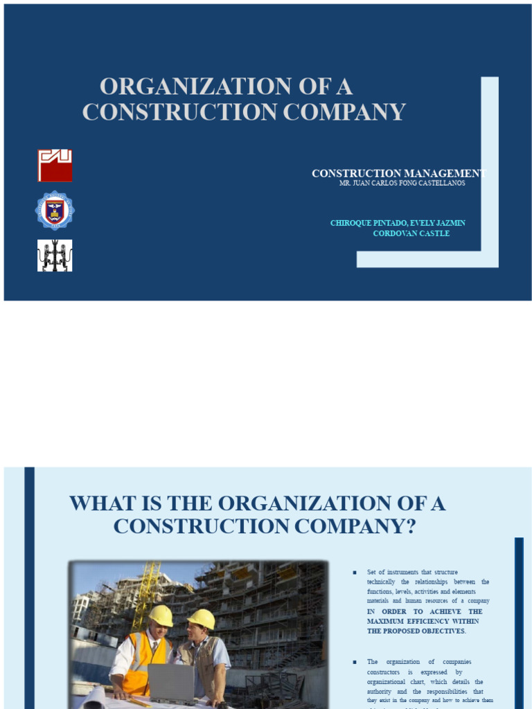 Construction Company Organizational Structure | PDF | Employment ...