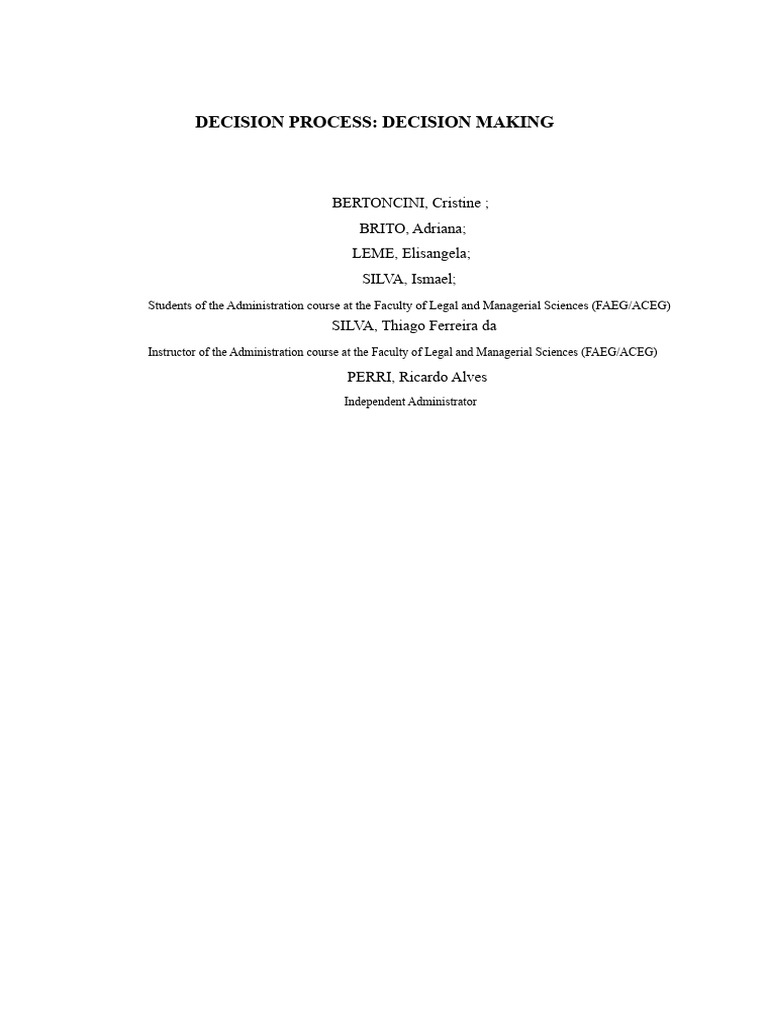Understanding the Decision-Making Process | PDF | Decision Making ...