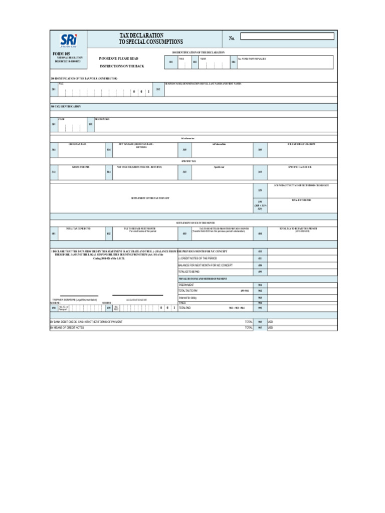Tax Declaration Form 105 Guide | PDF | Taxes | Taxpayer
