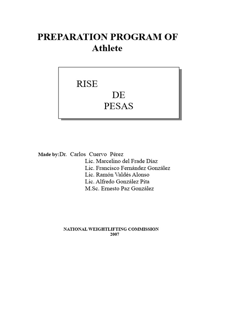 Weightlifting Athlete Preparation Program | PDF | Anatomical Terms Of ...