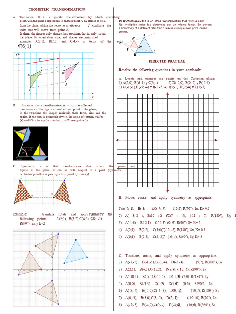 Geometric Transformations Explained | PDF | Rotation | Cartesian ...