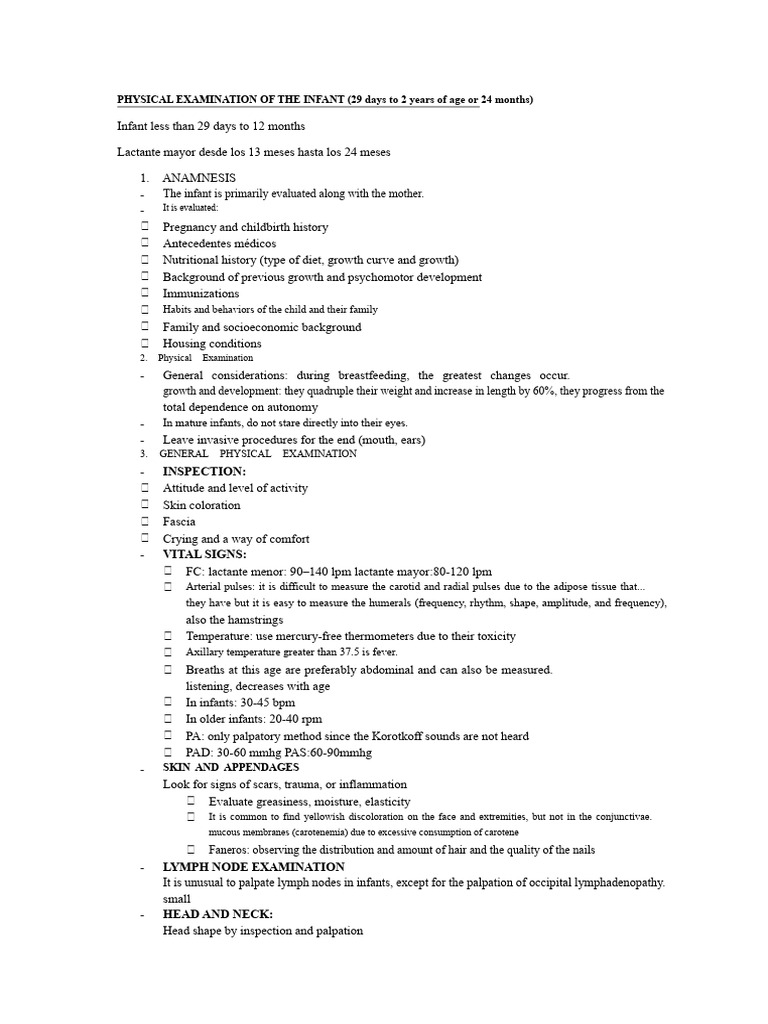 Infant Physical Examination Guide | PDF | Labia | Abdomen