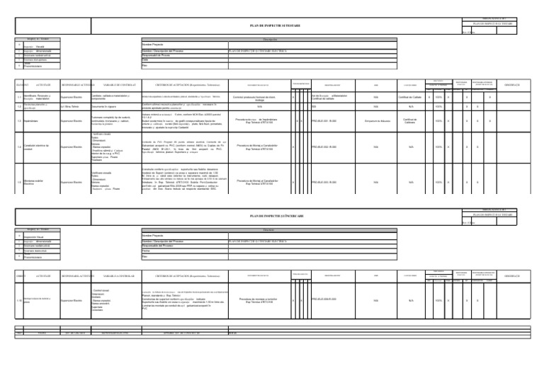 Plan de Inspecție Și Testare Electrică | PDF