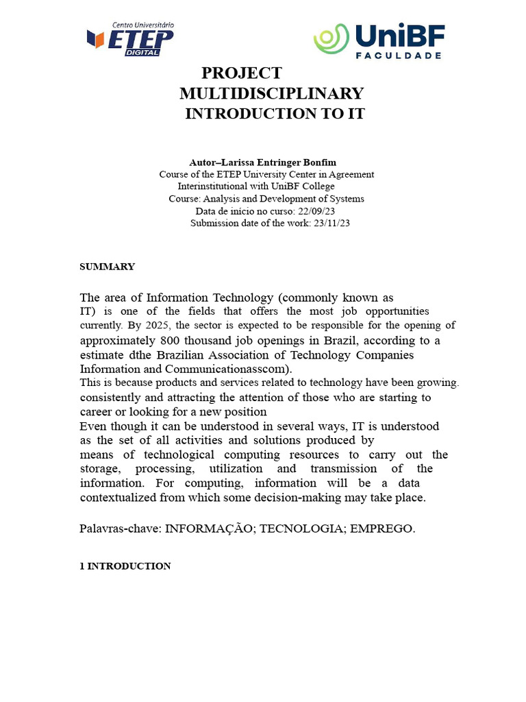 Introduction to Information Technology | PDF | Internet Of Things ...