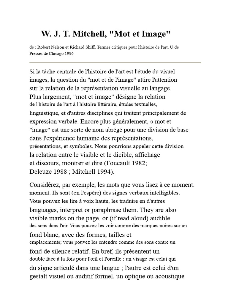 Relation entre Mot et Image en Art | PDF | Sémiotique | Rhétorique