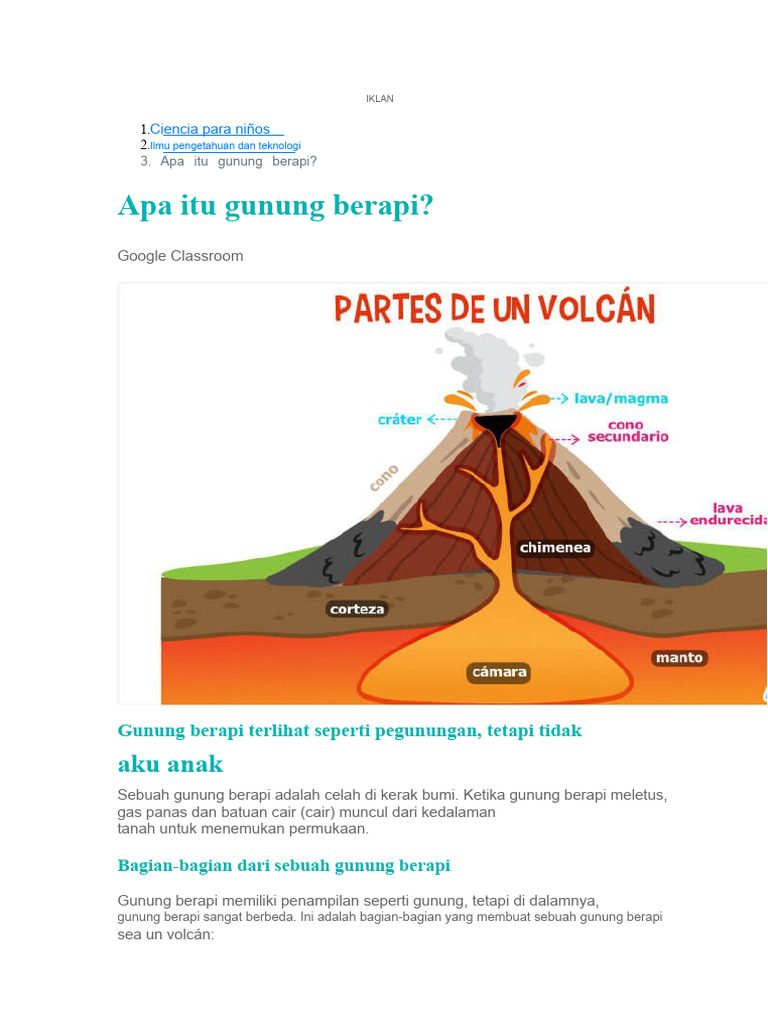 Mengenal Gunung Berapi untuk Anak | PDF
