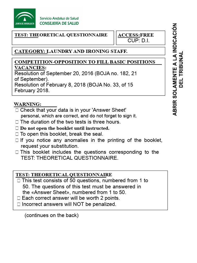 Laundry Ironing Exam L Disc | PDF | Government