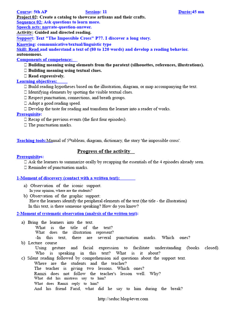 (3) Guided and supervised reading sheets 5 °AP | PDF | Reading ...