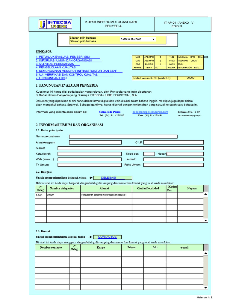 Sesi 1 - Contoh RFI | PDF