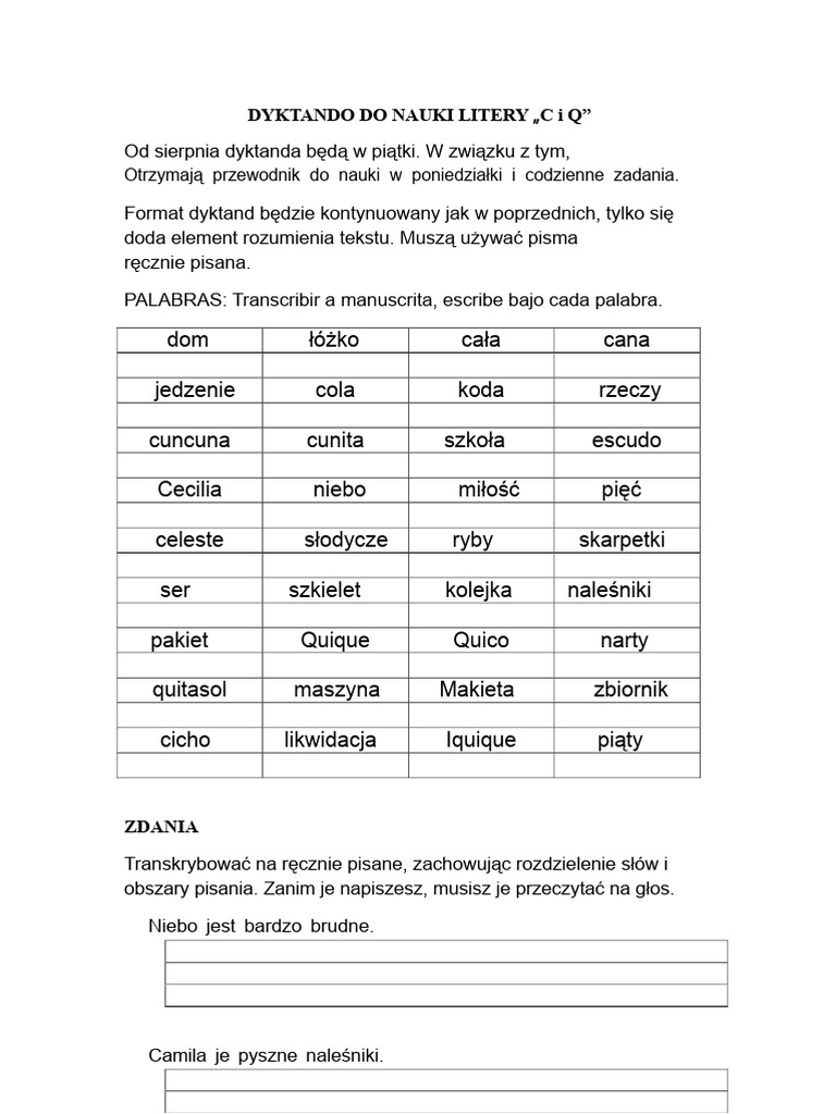 Dyktando Naukowe Litera C | PDF