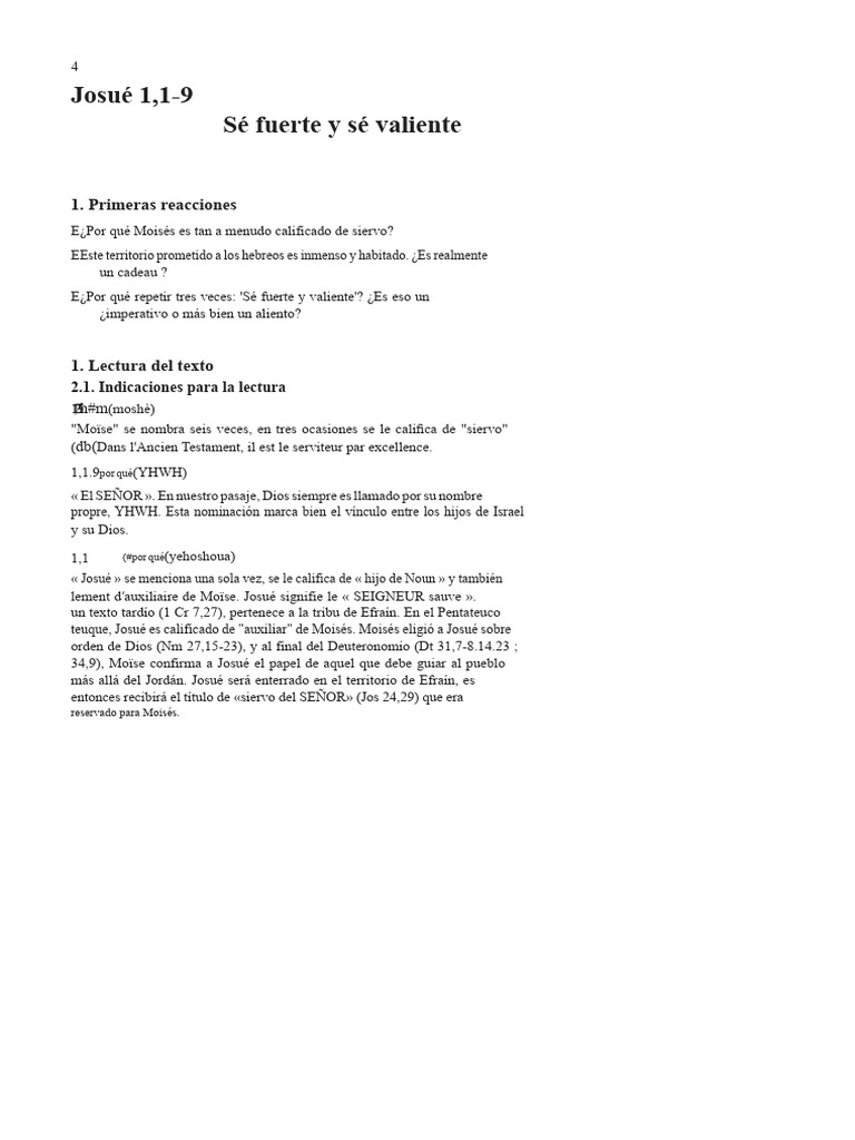 Josué 1:1-9 | PDF | Moisés | Joshua