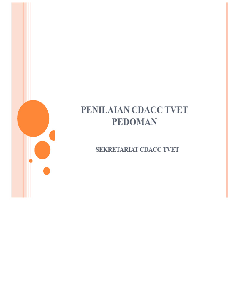Pedoman Penilaian CDACC TVET | PDF