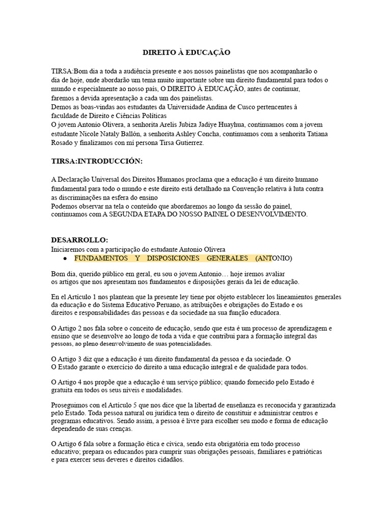 Direito à Educação: Fundamentos e Qualidade | PDF | Estado | Aprendizado