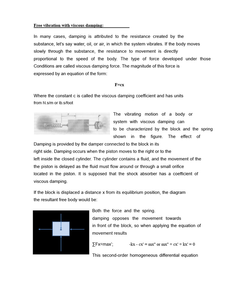 115497856-Free Vibration With Viscous Damping | PDF | Damping | Viscosity