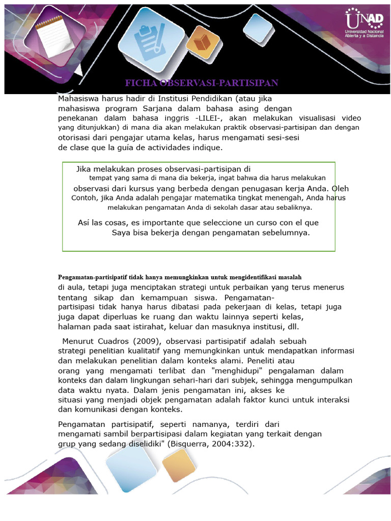 Panduan Observasi Partisipan di Kelas | PDF