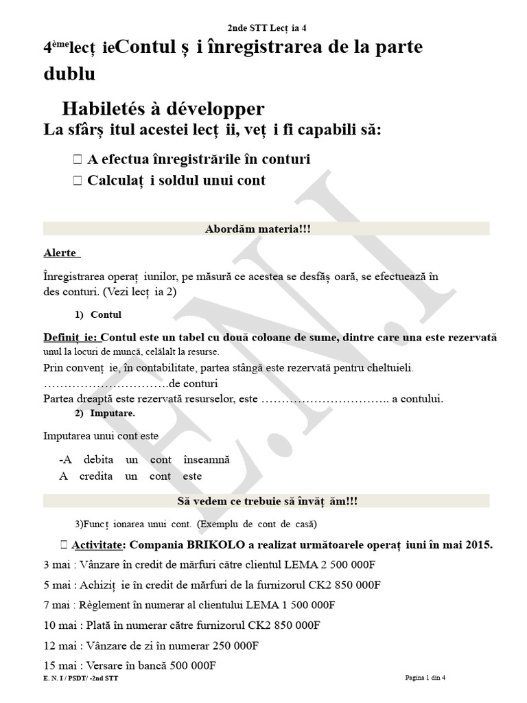 Lecția 4 CONTUL | PDF