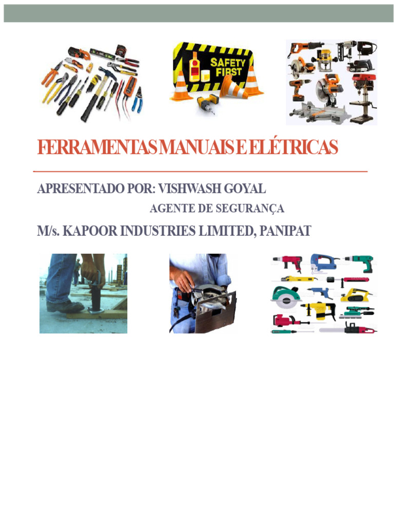 Segurança no Uso de Ferramentas Manuais e Elétricas | PDF | Ferramentas ...