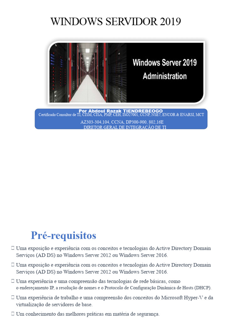 Guia Completo do Windows Server 2019 | PDF | Diretório ativo | Servidor ...