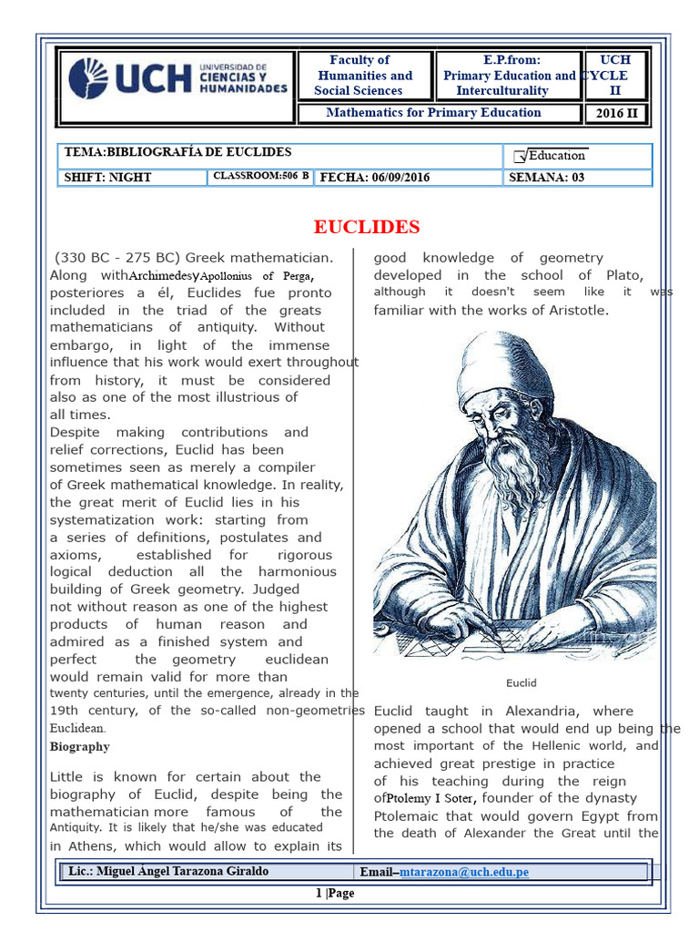 Biography Of Euclid