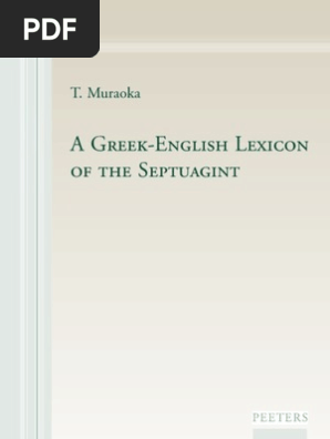 Takamitsu Muraoka A Greek English Lexicon Of The Septuagint