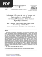 Download Individual Differences in Uses of Humor and Their Relation to Psychological Being- Development of the Humor Styles Questionnaire by Nman12 SN95720831 doc pdf